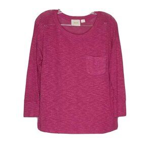 Anthropologie Maeve Pink Loose Knit Top XS